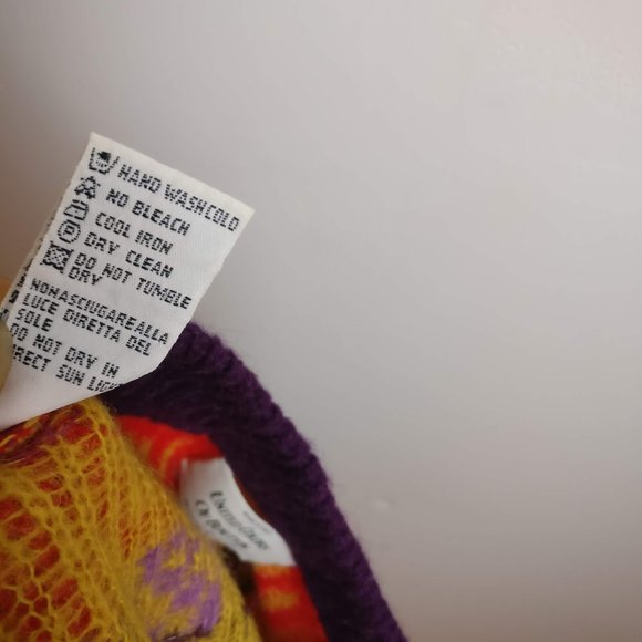 Luxuriously super soft Italian Mohair Wool blend Jacquard Sweater, Italian sz 48 - Picture 9 of 9